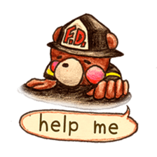 firefighter(bear)English version sticker #991912