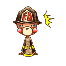 firefighter(bear)English version sticker #991913