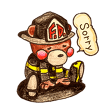 firefighter(bear)English version sticker #991914
