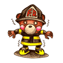 firefighter(bear)English version sticker #991916