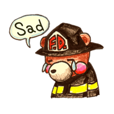 firefighter(bear)English version sticker #991917