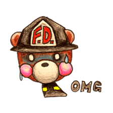 firefighter(bear)English version sticker #991918