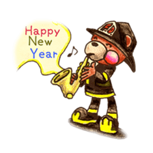 firefighter(bear)English version sticker #991921