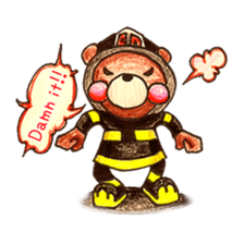 firefighter(bear)English version sticker #991922