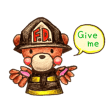 firefighter(bear)English version sticker #991923