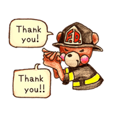 firefighter(bear)English version sticker #991925