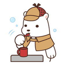 White bear detective sticker #996351
