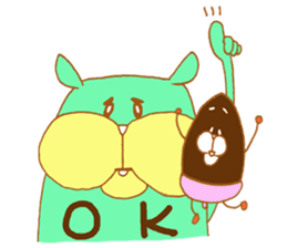 squirrel with an acorn sticker #996534