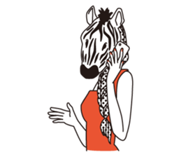 animal masks sticker #1000104