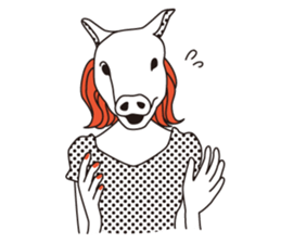 animal masks sticker #1000110