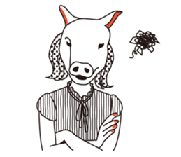 animal masks sticker #1000120