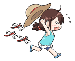 Girls summer vacation sticker #1000252