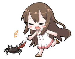 Girls summer vacation sticker #1000261