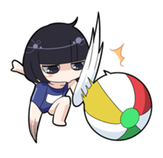 Girls summer vacation sticker #1000275