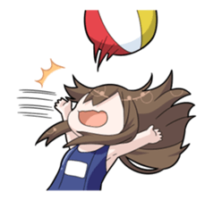 Girls summer vacation sticker #1000276