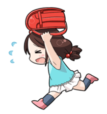 Girls summer vacation sticker #1000279