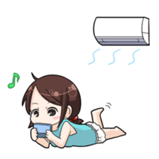 Girls summer vacation sticker #1000284