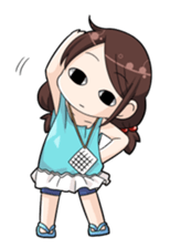 Girls summer vacation sticker #1000285