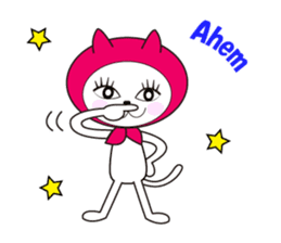 Cat of pink hood 2 sticker #1002847