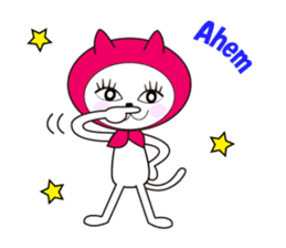 Cat of pink hood 2 sticker #1002847