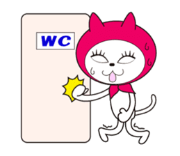 Cat of pink hood 2 sticker #1002849