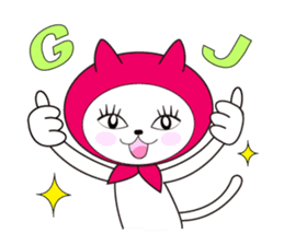 Cat of pink hood 2 sticker #1002850