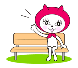 Cat of pink hood 2 sticker #1002851