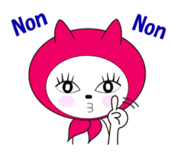 Cat of pink hood 2 sticker #1002852