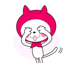Cat of pink hood 2 sticker #1002853