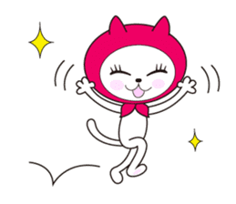 Cat of pink hood 2 sticker #1002854