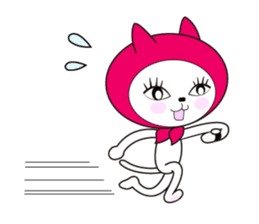 Cat of pink hood 2 sticker #1002856