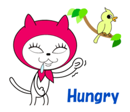 Cat of pink hood 2 sticker #1002857