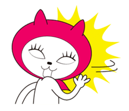 Cat of pink hood 2 sticker #1002858
