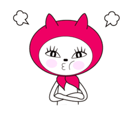 Cat of pink hood 2 sticker #1002859