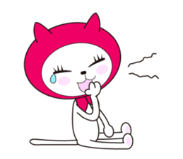 Cat of pink hood 2 sticker #1002861