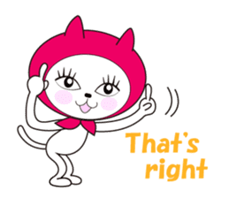 Cat of pink hood 2 sticker #1002863