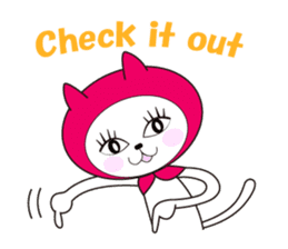 Cat of pink hood 2 sticker #1002864