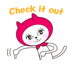 Cat of pink hood 2 sticker #1002864