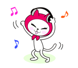 Cat of pink hood 2 sticker #1002865