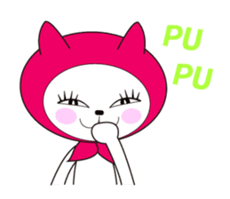 Cat of pink hood 2 sticker #1002866