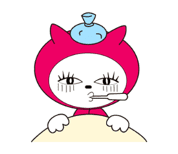 Cat of pink hood 2 sticker #1002867