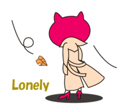 Cat of pink hood 2 sticker #1002868