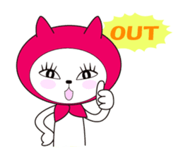 Cat of pink hood 2 sticker #1002869