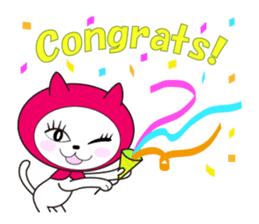 Cat of pink hood 2 sticker #1002870