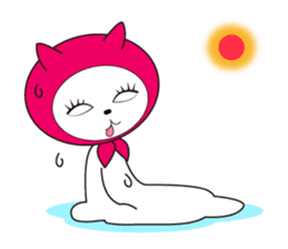 Cat of pink hood 2 sticker #1002871