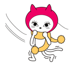 Cat of pink hood 2 sticker #1002873