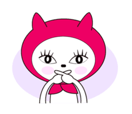 Cat of pink hood 2 sticker #1002875