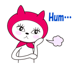 Cat of pink hood 2 sticker #1002876