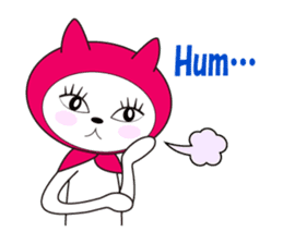 Cat of pink hood 2 sticker #1002876