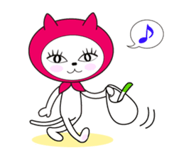 Cat of pink hood 2 sticker #1002877